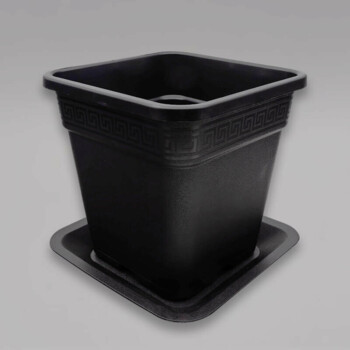 Plastiktopf-und-untersetzer-schwarz-14l