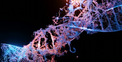 bunter_dna_strang_kuensterlisch_vor_schwarzem_hintergrund