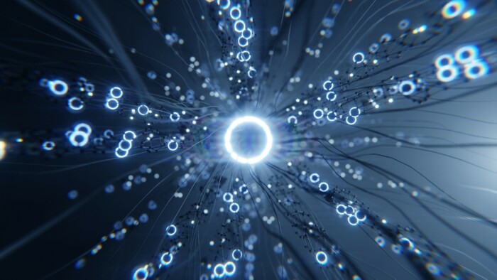 heller_kreis_mit_weiteren_kleinen_kreisen_auf_dunklem_hintergrund_soll_neuronen_darstellen