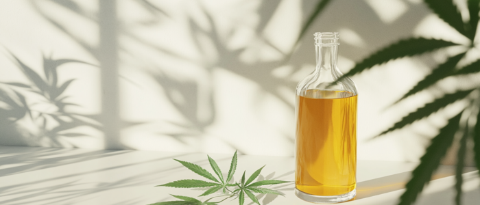 flasche_mit_hanfoel_auf_einem_weissen_tisch_mit_hanfblaettern