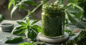 cannabis basilikum pesto